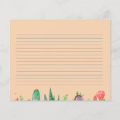 Rustic Boho Southwest Catcus Recipe Kaarten (Achterkant)