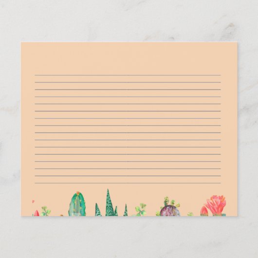 Rustic Boho Southwest Catcus Recipe Kaarten (Achterkant)