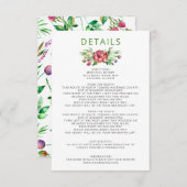 Rustic Boho Succulent Cactus Greenery Wedding Informatiekaartje (Voorkant / Achterkant)