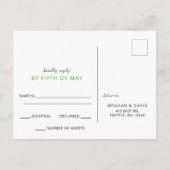 Rustic Boho Succulent Cactus Greenery Wedding RSVP Uitnodiging Briefkaart (Achterkant)