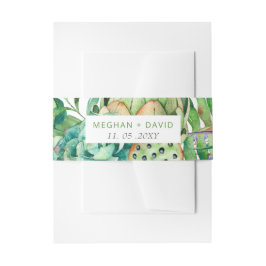 Rustic Boho Succulent Cactus Greenery Wedding Uitnodigingen Wikkel