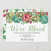 Rustic Boho Succulent Cactus We hebben verhuisd Aankondiging (Voorkant / Achterkant)