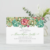 Rustic Boho Succulent Greenery Vrijgezellenfeest Kaart (Staand voorkant)