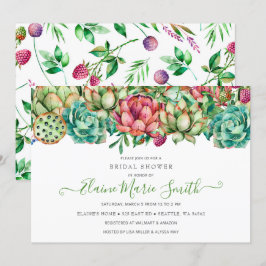 Rustic Boho Succulent Greenery Vrijgezellenfeest Kaart