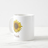 Rustic Boho Sunflower Botanical Personalized Koffiemok (Voorkant links)