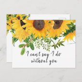 Rustic Boho Sunflower Bridesmaid proposal Kaart (Voorkant / Achterkant)
