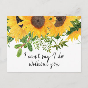 Rustic Boho Sunflower Bridesmaid proposal Kaart