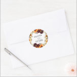 Rustic Boho Sunflower Burgundy Floral Fall Wedding Ronde Sticker<br><div class="desc">Rustic Boho Sunflower Burgundy Floral Fall Wedding Classic Round Sticker</div>