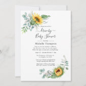 Rustic Boho Sunflower Eucalyptus Drive by Shower Kaart (Voorkant)