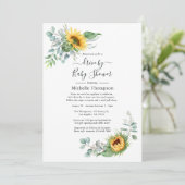 Rustic Boho Sunflower Eucalyptus Drive by Shower Kaart (Staand voorkant)
