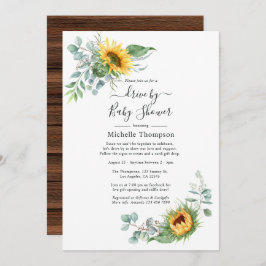Rustic Boho Sunflower Eucalyptus Drive by Shower Kaart