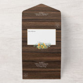 Rustic Boho Sunflower Eucalyptus Garden Wedding All In One Uitnodiging (Buitenkant)