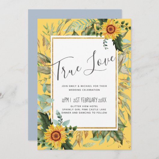 Rustic BOHO Sunflower Greenery Wedding (Voorkant / Achterkant)