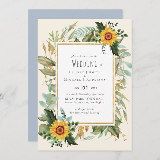 Rustic BOHO Sunflower Greenery Wedding (Voorkant / Achterkant)