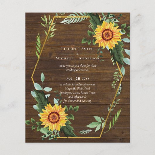 Rustic BOHO Sunflower Greenery Wedding (Voorkant)
