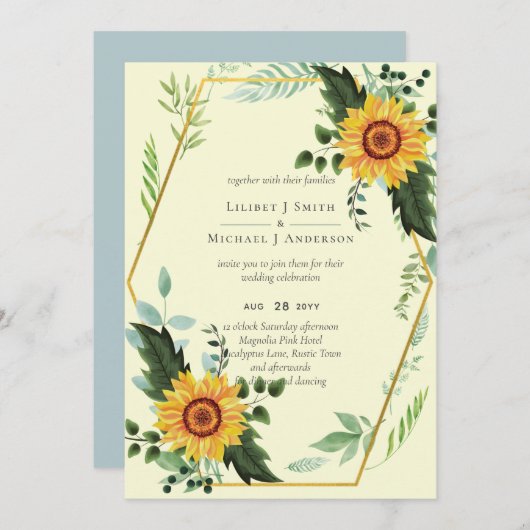 Rustic BOHO Sunflower Greenery Wedding (Voorkant / Achterkant)