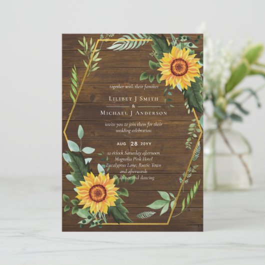 Rustic BOHO Sunflower Greenery Wedding (Staand voorkant)