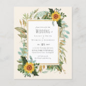 Rustic BOHO Sunflower Greenery Wedding Flyer (Voorkant)