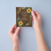 Rustic BOHO Sunflower Greenery Wedding Flyer (Hand)