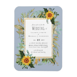 Rustic BOHO Sunflower Greenery Wedding Magneet
