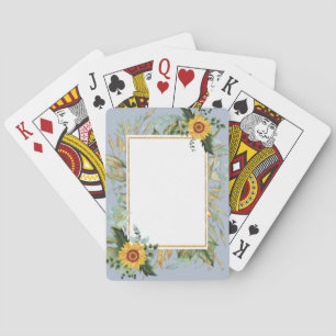 Rustic BOHO Sunflower Greenery Wedding Pokerkaarten
