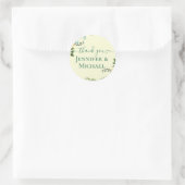 Rustic BOHO Sunflower Greenery Wedding Ronde Sticker (Tas)