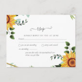 Rustic BOHO Sunflower Greenery Wedding RSVP Briefkaart (Voorkant)