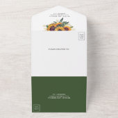 Rustic Boho Sunflower Wedding All In One Uitnodiging (Buitenkant)