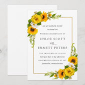 Rustic Boho Sunflower Yellow Summer Floral Wedding Kaart (Voorkant / Achterkant)