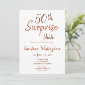 Rustic Boho Surprise 50th Birthday Invitation Kaart (Staand voorkant)