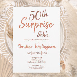 Rustic Boho Surprise 50th Birthday Invitation Kaart