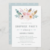Rustic Boho Surprise Party Kaart (Voorkant / Achterkant)