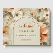 Rustic Boho Terra Cotta Beige Olive Floral Wedding Gastenboek (Voorkant)