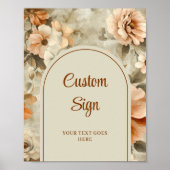 Rustic Boho Terra Cotta Ivory Floral Personalized Poster (Voorkant)