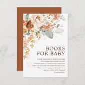 Rustic Boho Terracotta Burnt Oranje Boeken voor Ba Informatiekaartje (Voorkant / Achterkant)