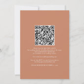 Rustic Boho Terracotta Floral QR Code Weddenschap Kaart (Achterkant)