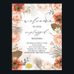 Rustic Boho Terracotta Floral Unplugged Wedding Poster<br><div class="desc">Rustic Boho Terracotta Floral Unplugged Wedding Sign</div>