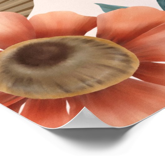 Rustic Boho Terracotta Floral Wedding Welcome Sign Poster (Hoek)