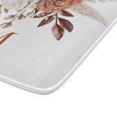 Rustic Boho Terracotta Florals Monogram Initiaal Snijplank (Hoek)