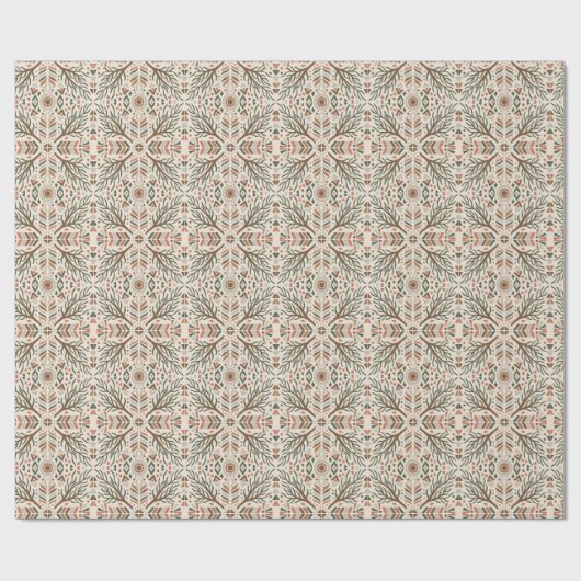 Rustic Boho Tribal Earth Tones Geometrisch patroon Cadeaupapier (Vlak)
