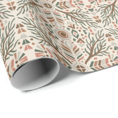 Rustic Boho Tribal Earth Tones Geometrisch patroon Cadeaupapier (Rol Hoek)