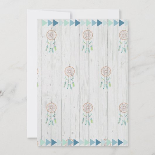 Rustic Boho Tribal Four Ever Wild 4th Birthday Kaart (Achterkant)