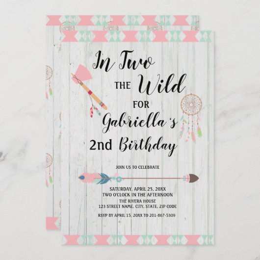 Rustic Boho Tribal in twee weken op de tweede gebo Kaart (Voorkant / Achterkant)