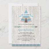 Rustic Boho Tribal Teepee Baby Boy Baby shower Kaart (Voorkant)