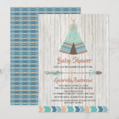 Rustic Boho Tribal Teepee Baby shower Kaart (Voorkant / Achterkant)