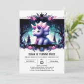 Rustic Boho Triceratops Verjaardag Kaart (Staand voorkant)