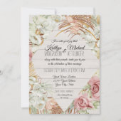 Rustic BOHO Tropical Pampas Greenery Blush Floral Kaart (Voorkant)
