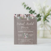 Rustic Boho Virtual Bridal Shower Briefkaart (Staand voorkant)