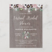 Rustic Boho Virtual Bridal Shower Briefkaart (Voorkant)