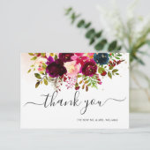 Rustic Boho Waterverf Blush Marsala Navy Kaart (Staand voorkant)